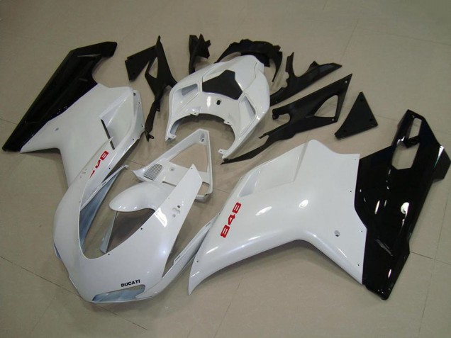 Comprare Carena Moto Ducati 848 2007-2014 - Bianco Nero Lucido