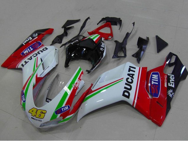 Comprare Carena Moto Ducati 848 1098 1198 2007-2014 - Bianco Rosso Verde Nero Lucido Giallo 46