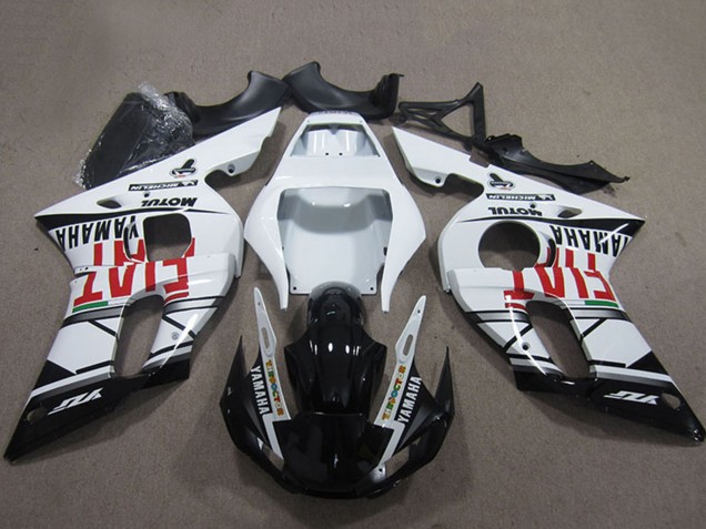 Comprare Carena Moto Yamaha YZF R6 1998-2002 - Bianco Nero Lucido Fiat Motul Michelin