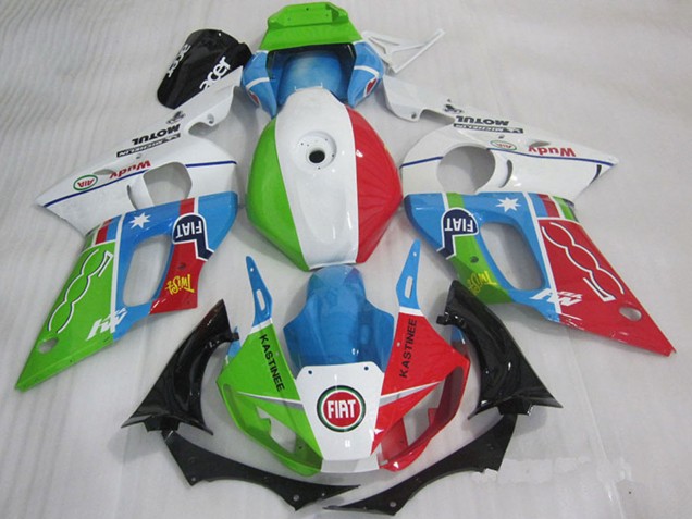 Comprare Carena Moto Yamaha YZF R6 1998-2002 - Bianco Blu Verde Rosso Fiat Kastinee