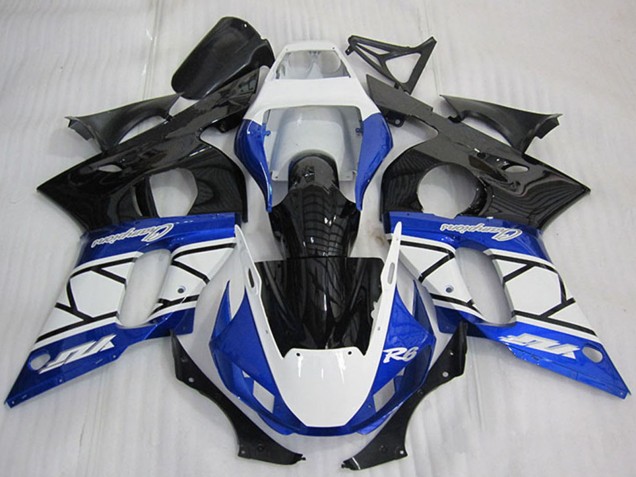 Comprare Carena Moto Yamaha YZF R6 1998-2002 - Bianco Blu Nero Lucido Champions