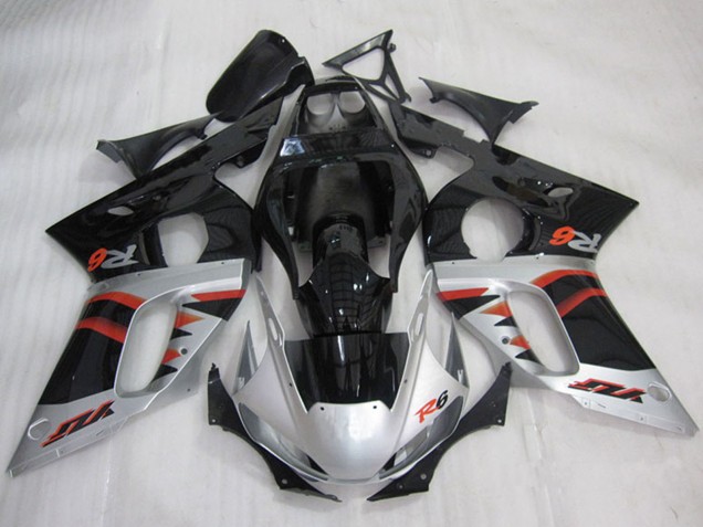 Comprare Carena Moto Yamaha YZF R6 1998-2002 - Argento Rosso Nero Lucido