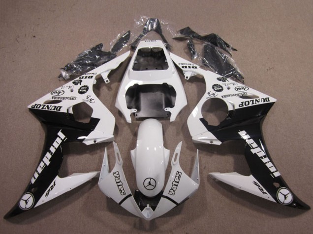 Comprare Carena Moto Yamaha YZF R6 2003-2004 - Bianco Nero Lucido Jordan Dunlop