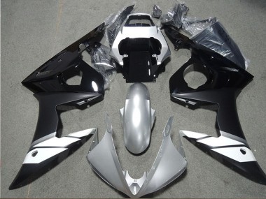 Comprare Carena Moto Yamaha YZF R6 2003-2004 - Bianco Argento Nero Lucido Nero Opaco