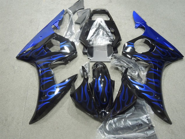 Comprare Carene Moto Yamaha YZF R6 2003-2004 - Nero Lucido Blu Fiamma
