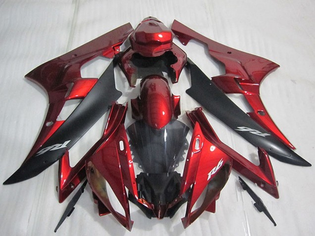 Comprare Kit Carena Moto ABS Yamaha YZF R6 2006-2007 - Rosso Nero Opaco