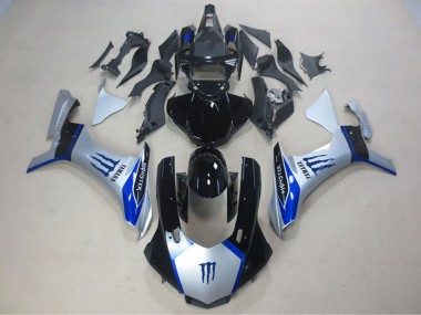 Comprare Carena Moto Yamaha YZF R1 2015-2019 - Argento Blu Nero Lucido Mostro