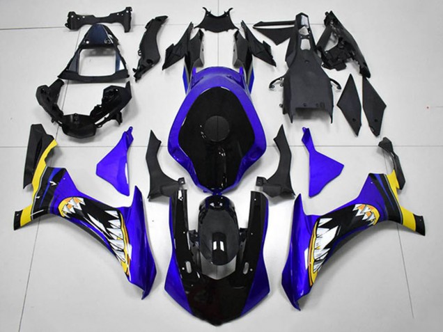 Comprare Carena Moto Yamaha YZF R1 2015-2019 - Blu Giallo Nero Lucido Squalo