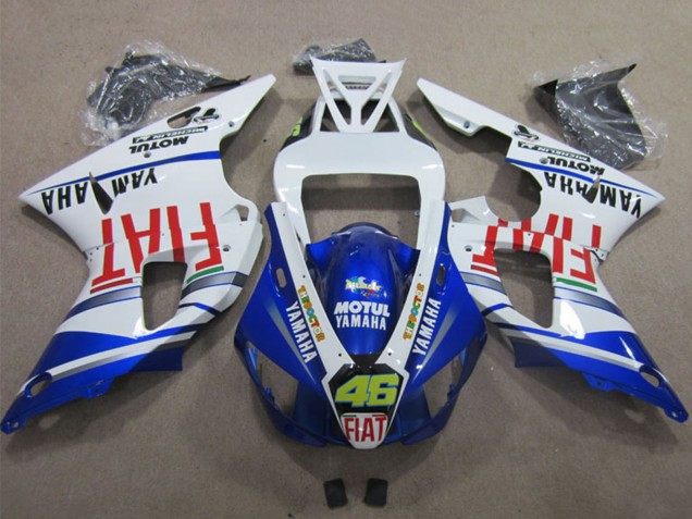 Comprare Carena Moto Yamaha YZF R1 1998-1999 - Bianco Blu Rosso Motul Fiat 46