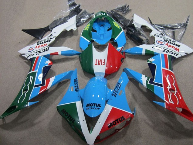 Comprare Carena Moto Yamaha YZF R1 2004-2006 - Bianco Blu Rosso Verde Bianco Fiat Motul