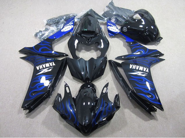 Comprare Carena Moto Yamaha YZF R1 2007-2008 - Nero Lucido Blu Fiamma