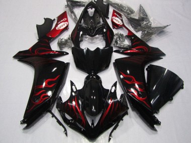 Comprare Carena Moto Yamaha YZF R1 2007-2008 - Nero Lucido Rosso Fiamma