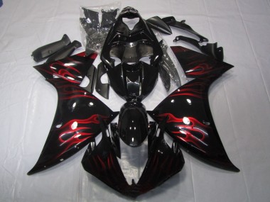Comprare Carena Moto Yamaha YZF R1 2009-2011 - Nero Lucido Rosso Fiamma