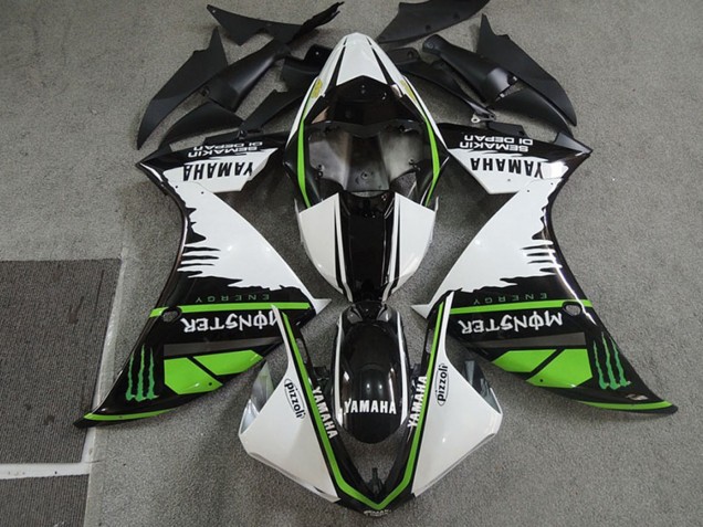 Comprare Carena Moto Yamaha YZF R1 2009-2011 - Bianco Nero Verde Mostro Semakin Didepan