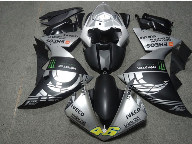 Comprare Carena Moto Yamaha YZF R1 2009-2011 - Argento Nero Opaco Verde Mostro Iveco Yamalube ENEOS Semakin Didepan