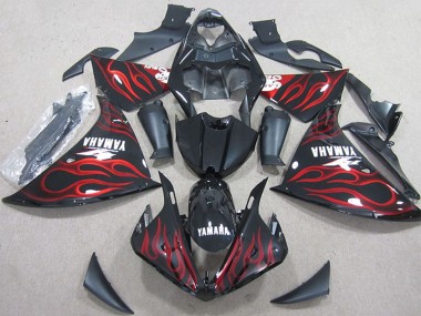 Comprare Carena Moto Yamaha YZF R1 2012-2014 - Nero Lucido Rosso Fiamma