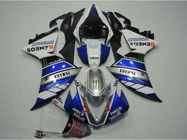 Comprare Carena Moto Yamaha YZF R1 2012-2014 - Blu Argento Bianco Nero Verde Mostro IVECO Yamalube ENEOS Semakin Didepan