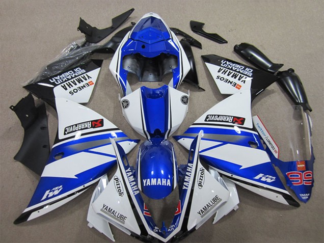 Comprare Carena Moto Yamaha YZF R1 2012-2014 - Bianco Blu Nero Pizzoli ENEOS Yamalube Semakin Didepan