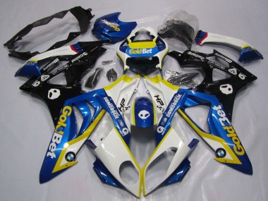 Comprare Carena Moto BMW S1000RR 2009-2014 - Bianco Giallo Blu Nero Lucido OroBet HP