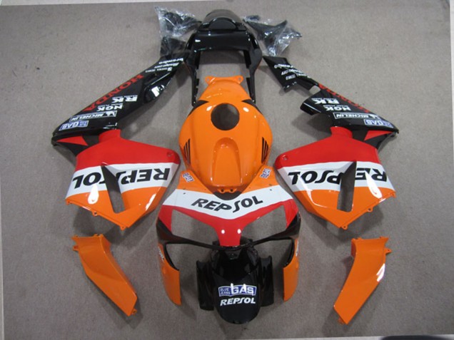 Comprare Kit Carena Moto ABS Honda CBR600RR 2003-2004 - Arancia Bianco Rosso Nero Lucido Repsol