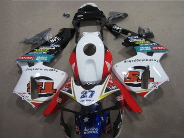Comprare Carena Moto Honda CBR600RR 2003-2004 - Bianco Rosso Blu Nero Lucido Denso 27