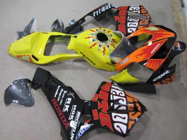 Comprare Carena Moto Honda CBR600RR 2003-2004 - Giallo Arancia Nero Lucido Rossi Repsol 46