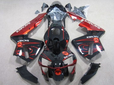 Comprare Carena Moto Honda CBR600RR 2003-2004 - Nero Lucido Rosso RACARDI