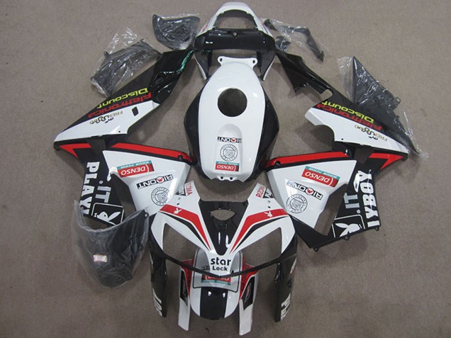 Comprare Carena Moto Honda CBR600RR 2005-2006 - Bianco Rosso Nero Star Lock Playboy