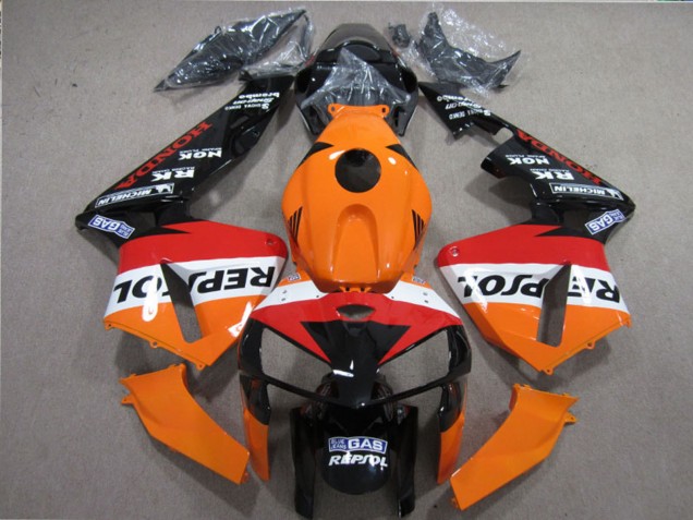 Comprare Kit Carena Moto Completo Honda CBR600RR 2005-2006 - Arancia Bianco Rosso Nero Lucido Repsol