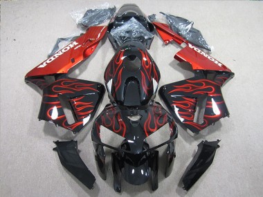 Comprare Kit Carena Moto ABS Honda CBR600RR 2005-2006 - Nero Lucido Rosso Fiamma