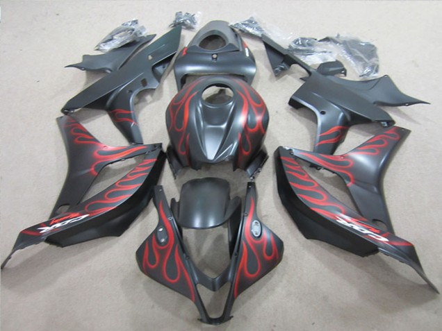 Comprare Carena Moto Honda CBR600RR 2007-2008 - Nero Opaco Rosso Fiamma