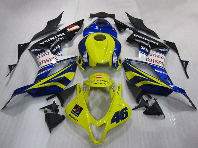 Comprare Carena Moto Honda CBR600RR 2007-2008 - Giallo Blu Bianco Nero Lucido Nastro Azzurro