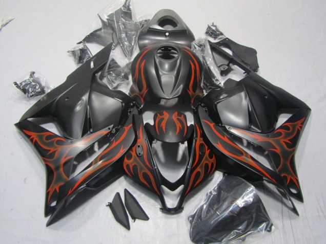 Comprare Carena Moto Honda CBR600RR 2009-2012 - Nero Opaco Arancia Fiamma