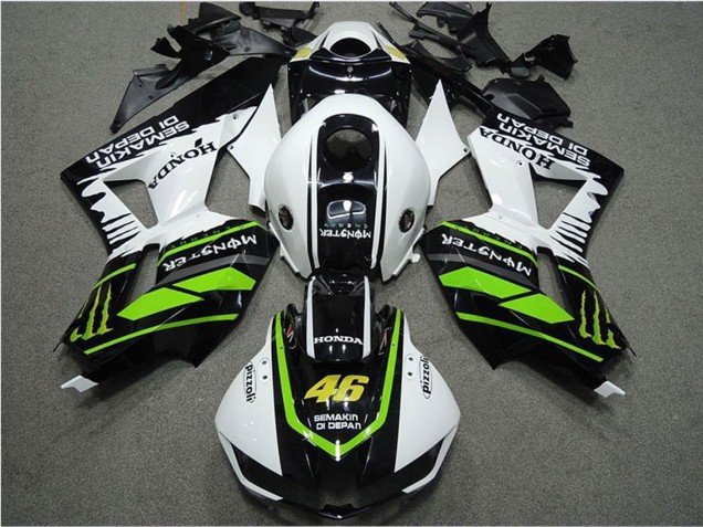 Comprare Carena Moto Honda CBR600RR 2013-2023 - Bianco Verde Nero Lucido Semakin Didepan Mostro