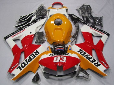 Comprare Carena Moto Honda CBR600RR 2013-2023 - Arancia Bianco Rosso Nero Lucido Repsol 93