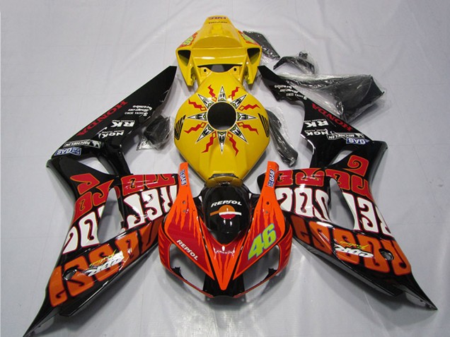 Comprare Carena Moto Honda CBR1000RR 2006-2007 - Giallo Arancia Nero Lucido Rossi Repsol 46