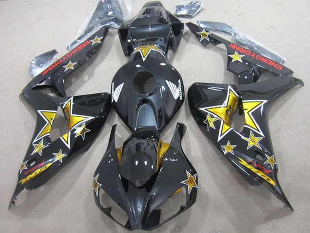 Comprare Carena Moto Honda CBR1000RR 2006-2007 - Nero Lucido Oro Stella Energy Drink