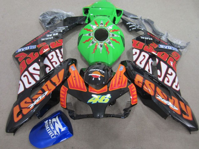 Comprare Carena Moto Honda CBR1000RR 2004-2005 - Arancia Verde Rossi Nero Lucido Repsol Rossi 46