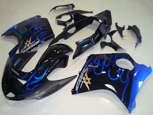 Comprare Carena Moto ABS Honda CBR1100XX Blackbird 1996-2007 - Nero Lucido Blu Fiamma