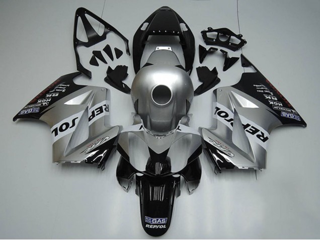 Comprare Carena Moto Honda VFR 800 2002-2013 - Argento Bianco Nero Lucido Repsol