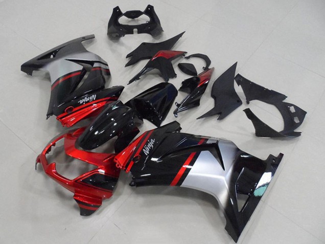 Comprare Carena Moto Kawasaki ZX250R 2008-2012 - Rosso Argento Nero Lucido