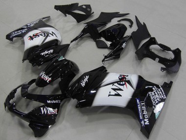 Comprare Carena Moto Kawasaki ZX250R 2008-2012 - Nero Lucido Bianco West