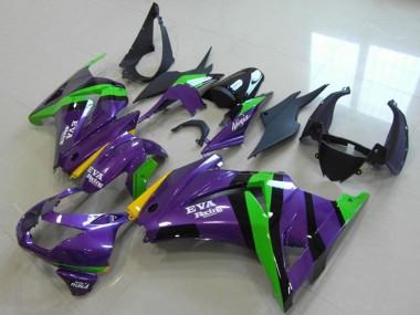 Comprare Carena Moto Kawasaki ZX250R 2008-2012 - Viola Verde Giallo Nero EVA Corsa