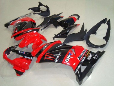 Comprare Carena Moto Kawasaki ZX250R 2008-2012 - Rosso Nero Lucido Elf Touch4 Mostro