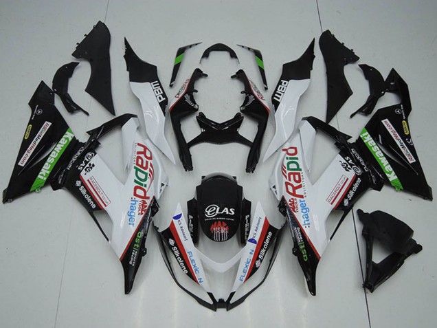 Comprare Carena Moto Kawasaki ZX6R 2013-2018 - Bianco Verde Nero Rosso Rapid