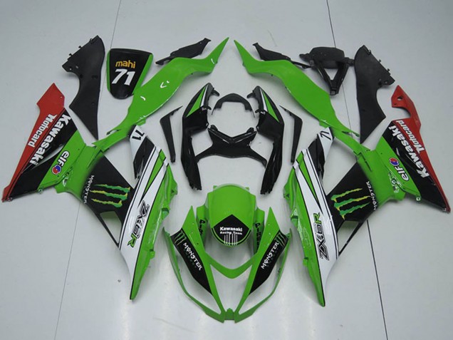 Comprare Carena Moto Kawasaki ZX6R 2013-2018 - Verde Bianco Nero Rosso Mostro