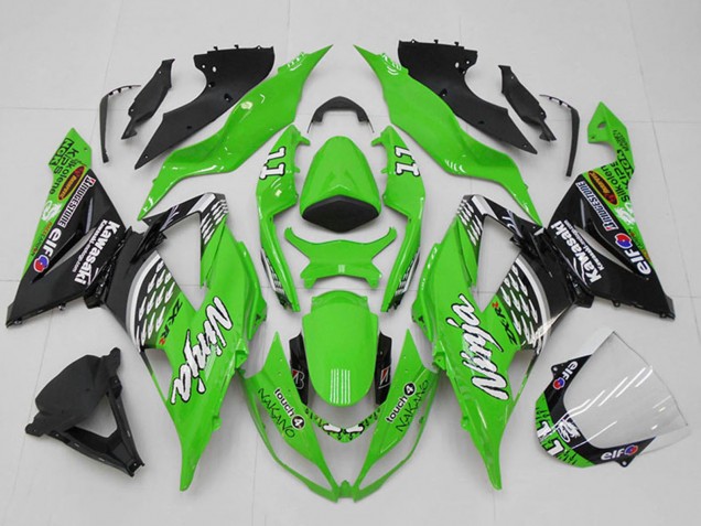 Comprare Carena Moto Kawasaki ZX6R 2013-2018 - Verde Bianco Argento Nero Elf Touch4 Bridgestone 11