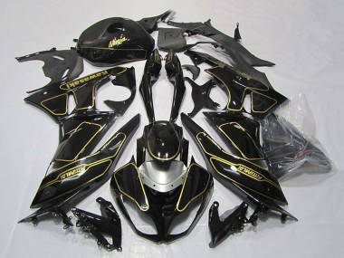 Comprare Carena Moto Kawasaki ZX6R 2009-2012 - Nero Lucido Argento Oro