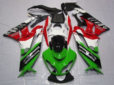 Comprare Carena Moto Kawasaki ZX6R 2009-2012 - Bianco Rosso Verde Nero Lucido