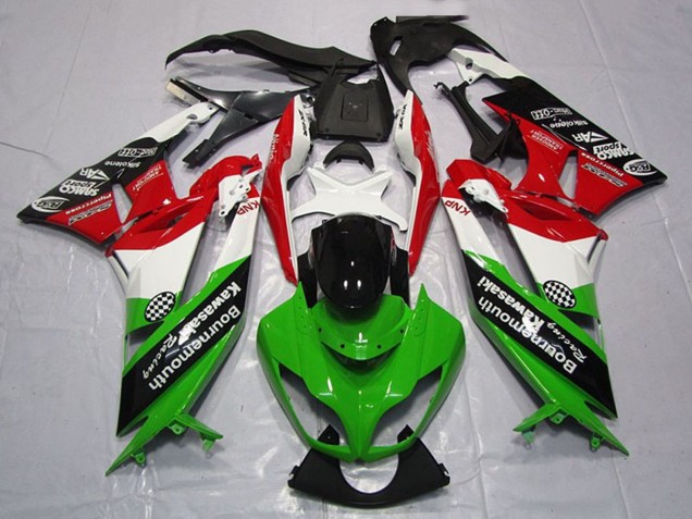 Comprare Carena Moto Kawasaki ZX6R 2009-2012 - Bianco Rosso Verde Nero Lucido